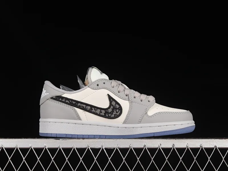 All categories Air Jordan Jordan series basketball shoes Air Jordan 1 Low Dior x Air Jordan 1 Low AJ1 Joe 1 Dior joint white gray low top CN8608-002